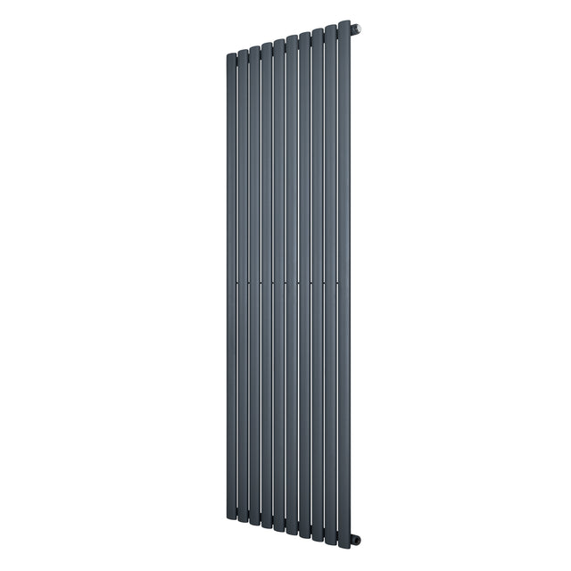 Radiador de columna ovalado de 1800 mm x 600 mm en gris antracita, con un diseño moderno y acabado liso y elegante