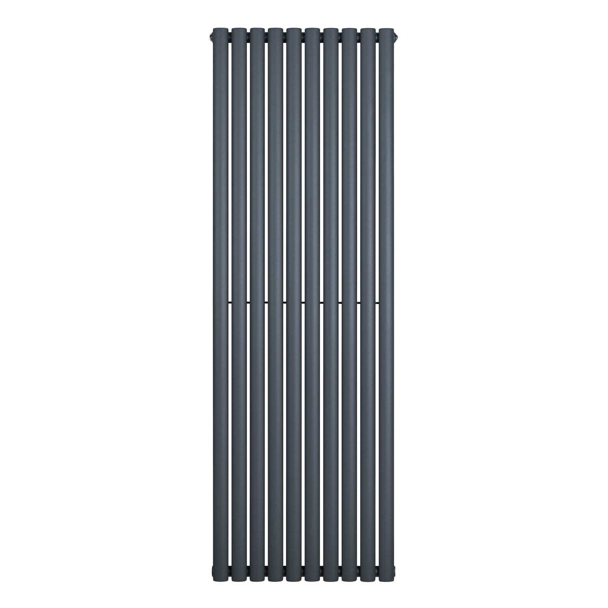 Radiador de columna ovalado en gris antracita, con diseño vertical y acabado liso, mide 1800 mm x 600 mm, ideal para espacios modernos
