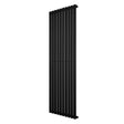 Radiador de columna ovalado negro de 1800 mm x 600 mm, con diseño elegante y superficie lisa que aporta modernidad a cualquier espacio