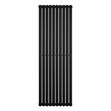 Radiador de columna ovalado negro de 1800 mm x 600 mm, con diseño elegante y líneas rectas que añaden modernidad al espacio