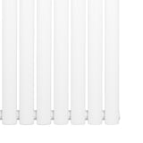 Radiador de columna ovalado blanco de 1800 mm x 600 mm, con acabado liso y moderno, ideal para calefacción eficiente en espacios interiores
