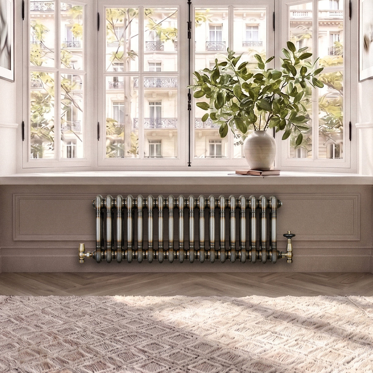 Radiador Tradicional de 2 Columnas - 300 x 830mm - Metal Crudo