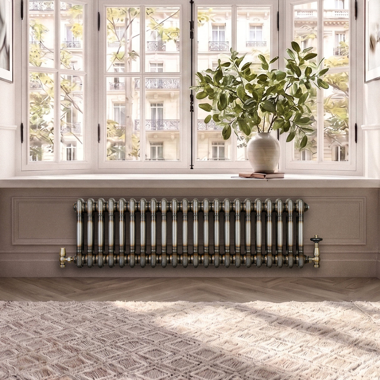 Radiador Tradicional de 2 Columnas - 300 x 1010mm - Metal Crudo
