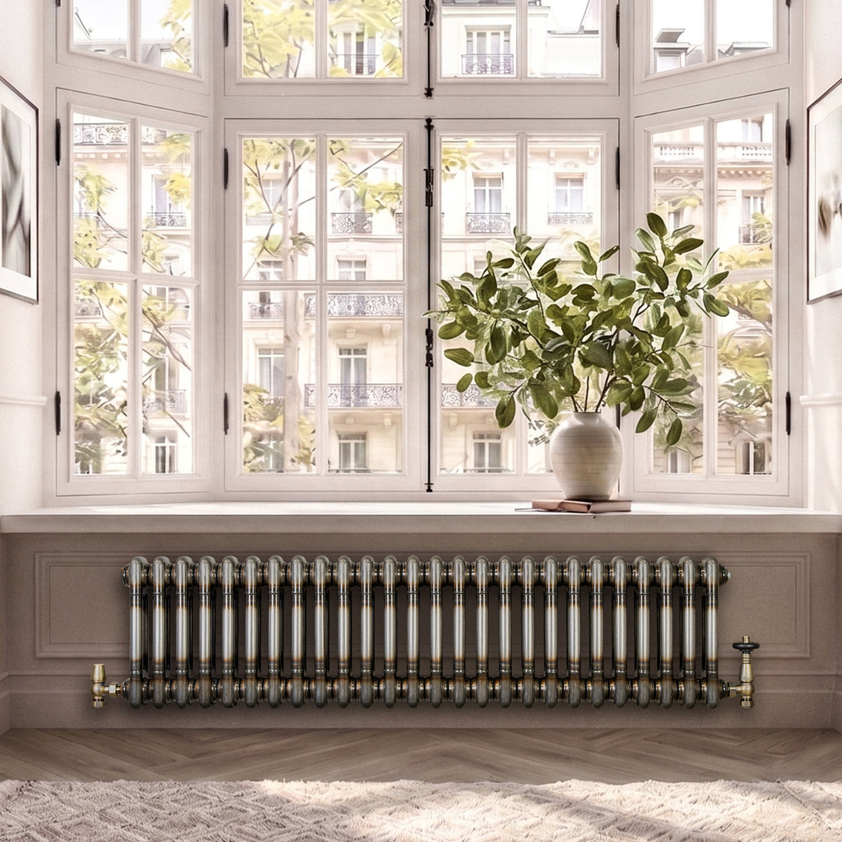 Radiador Tradicional de 2 Columnas - 300 x 1190mm - Metal Crudo