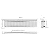Radiador Tradicional de 2 Columnas - 300 x 1460mm - Metal Crudo