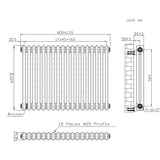 Radiador Tradicional de 2 Columnas - 600 x 830mm - Metal Crudo
