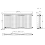 Radiador Tradicional de 2 Columnas - 600 x 1190mm - Metal Crudo
