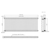 Radiador Tradicional de 2 Columnas - 600 x 1460mm - Metal Crudo