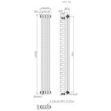 Radiador Tradicional de 2 Columnas - 1500 x 200mm - Metal Crudo