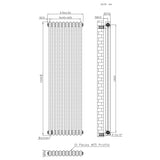 Radiador Tradicional de 2 Columnas - 1500 x 470mm - Metal Crudo
