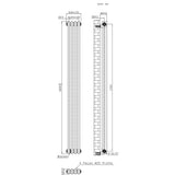 Radiador Tradicional de 2 Columnas - 1800 x 200mm - Metal Crudo
