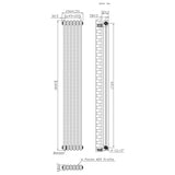 Radiador Tradicional de 2 Columnas - 1800 x 290mm - Metal Crudo