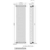 Radiador Tradicional de 2 Columnas - 1800 x 470mm - Metal Crudo