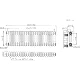 Radiador Tradicional de 3 Columnas - 300 x 830mm - Metal Crudo
