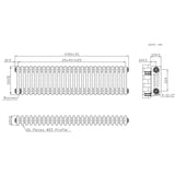 Radiador Tradicional de 3 Columnas - 300 x 1010mm - Metal Crudo