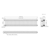 Radiador Tradicional de 3 Columnas - 300 x 1460mm - Metal Crudo