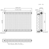 Radiador Tradicional de 3 Columnas - 600 x 830mm - Metal Crudo