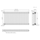 Radiador Tradicional de 3 Columnas - 600 x 1190mm - Metal Crudo