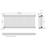 Radiador Tradicional de 3 Columnas - 600 x 1460mm - Metal Crudo