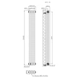Radiador Tradicional de 3 Columnas - 1500 x 200mm - Metal Crudo