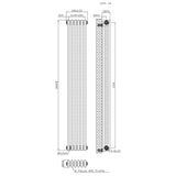 Radiador Tradicional de 3 Columnas - 1800 x 290mm - Metal Crudo