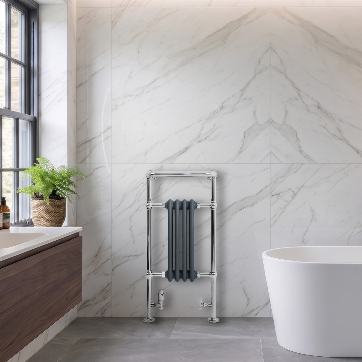 Radiador Toallero Tradicional – 950mm x 480mm – Gris Antracita