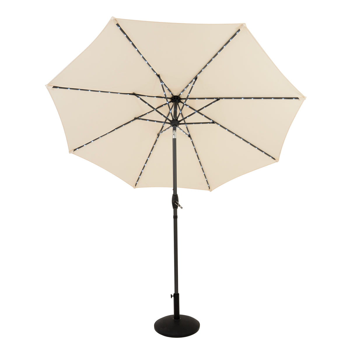 Parasol LED Inclinable 2,7 m con Base – Crema
