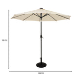 Parasol LED Inclinable 2,7 m con Base – Crema