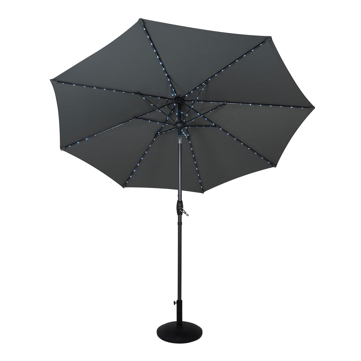Parasol LED Inclinable 2,7 m con Base – Gris
