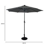 Parasol LED Inclinable 2,7 m con Base – Gris