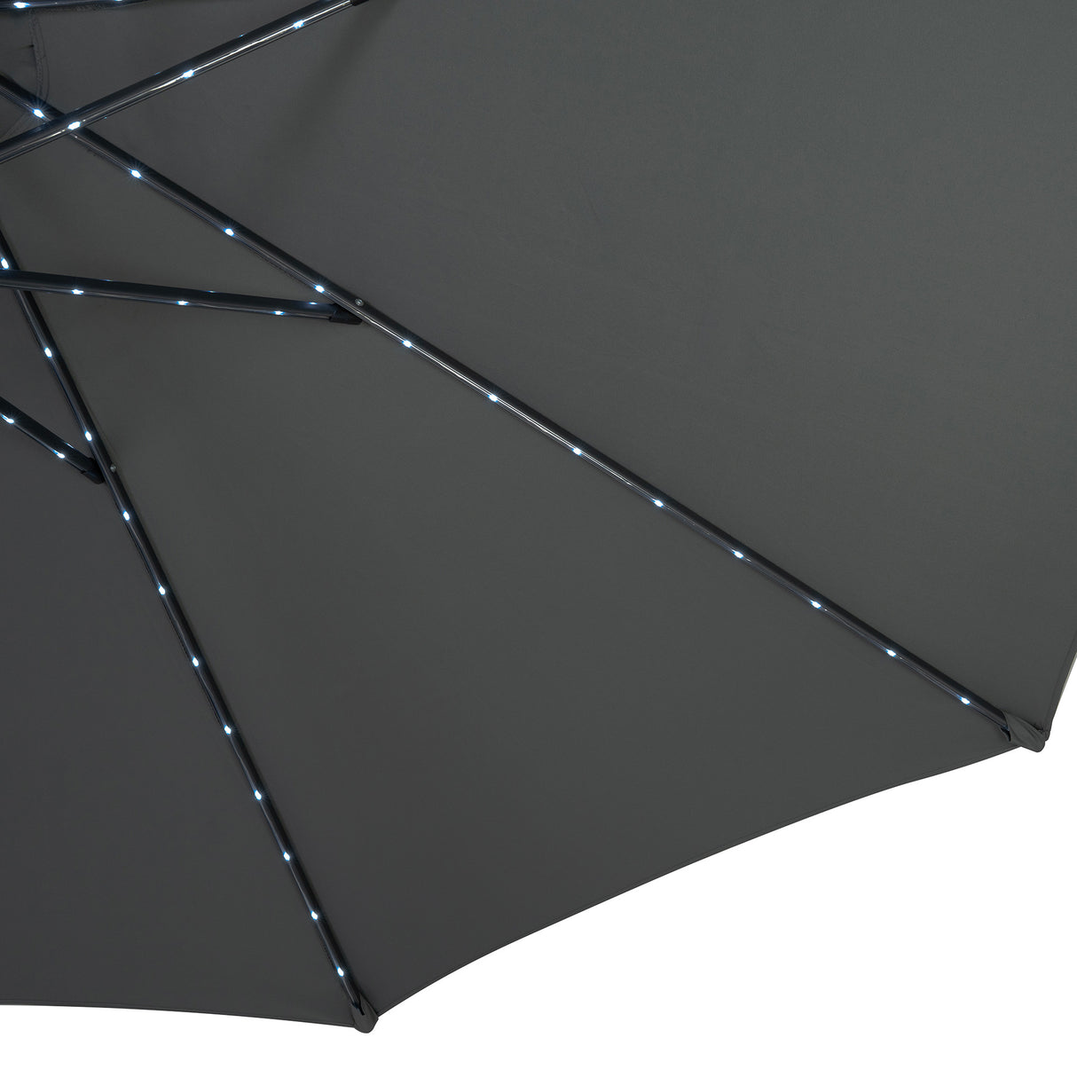 Parasol LED Inclinable 2,7 m con Base – Gris