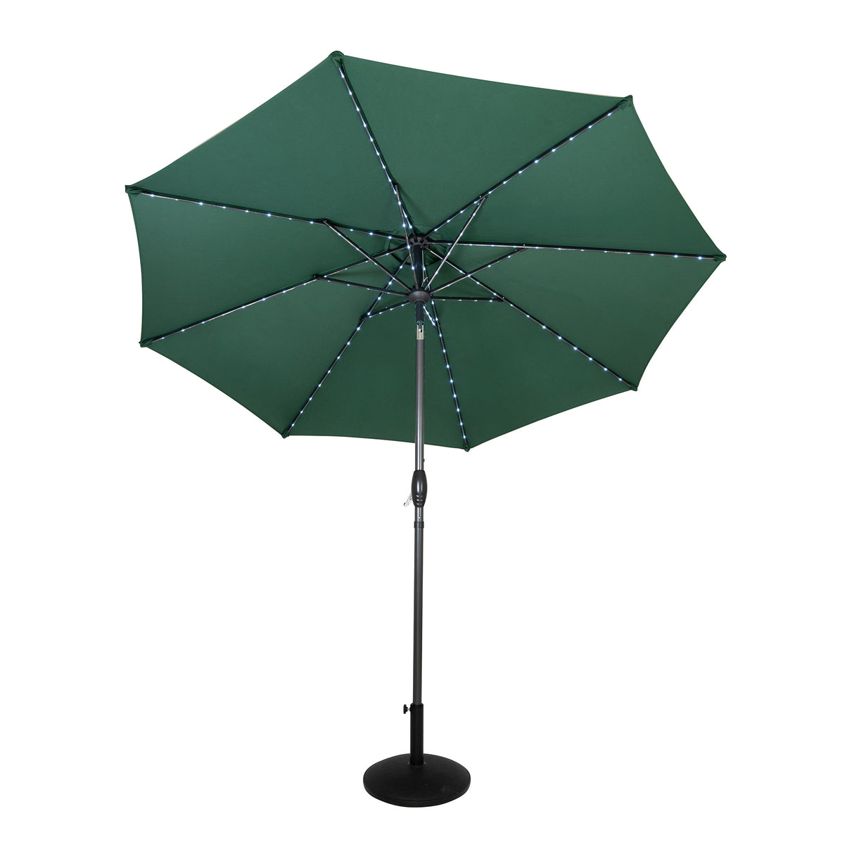 Parasol LED Inclinable 2,7 m con Base – Verde