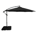 Parasol Excéntrico de 3 m con Base Cuadrada – Negro