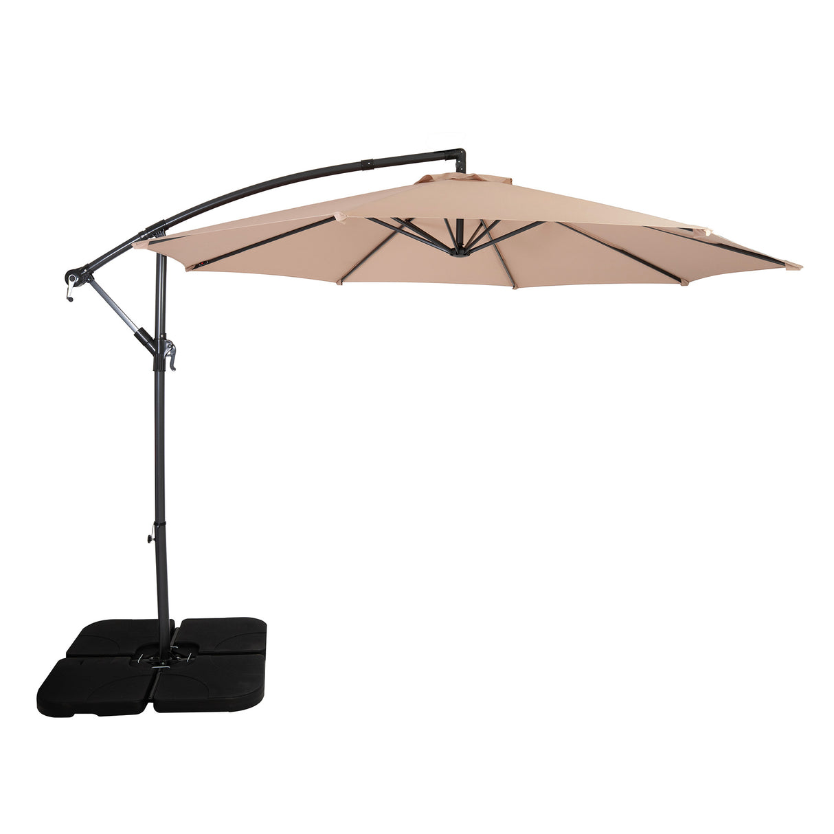 Parasol Excéntrico de 3 m con Base Cuadrada – Beige