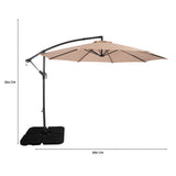 Parasol Excéntrico de 3 m con Base Cuadrada – Beige