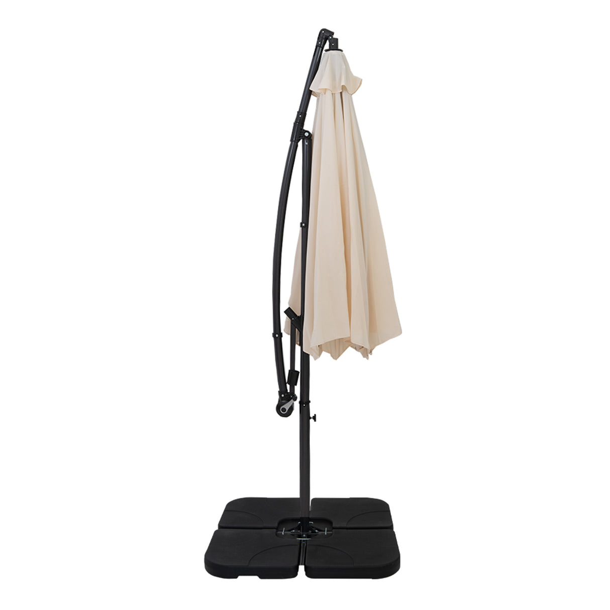 Parasol Excéntrico de 3 m con Base Cuadrada – Crema