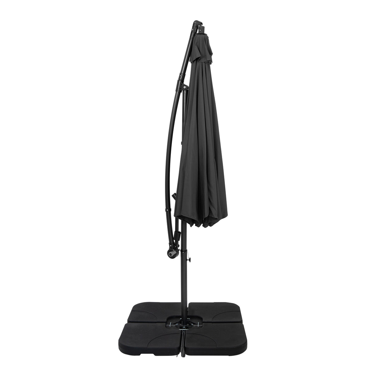 Parasol Excéntrico de 3 m con Base Cuadrada – Gris