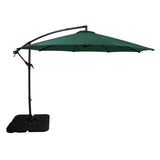 Parasol Excéntrico de 3 m con Base Cuadrada – Verde