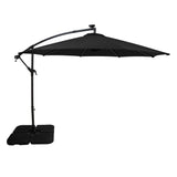 Parasol Excéntrico LED 3 m con Base Cuadrada – Negro