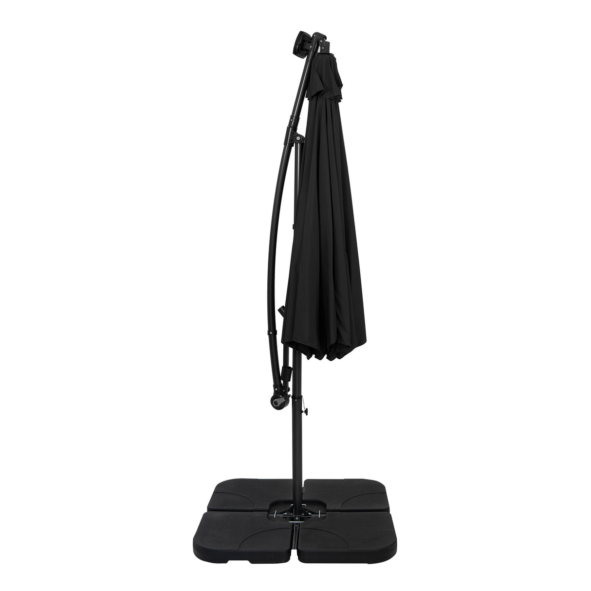 Parasol Excéntrico LED 3 m con Base Cuadrada – Negro