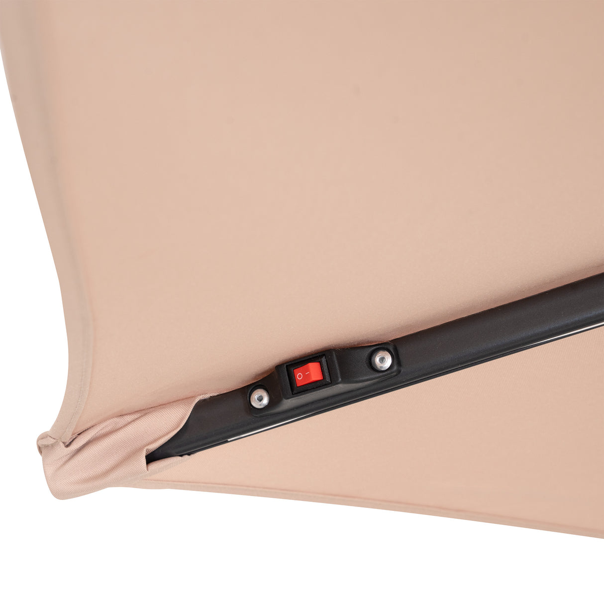 Parasol Excéntrico LED 3 m con Base Cuadrada – Beige
