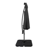 Parasol Excéntrico LED 3 m con Base Cuadrada – Gris