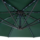 Parasol Excéntrico LED 3 m con Base Cuadrada – Verde
