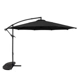 Parasol Excéntrico de 3 m con Base de Medio Abanico – Negro