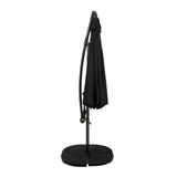 Parasol Excéntrico de 3 m con Base de Medio Abanico – Negro