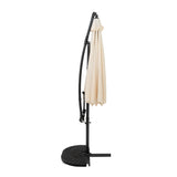 Parasol Excéntrico de 3 m con Base de Medio Abanico – Crema