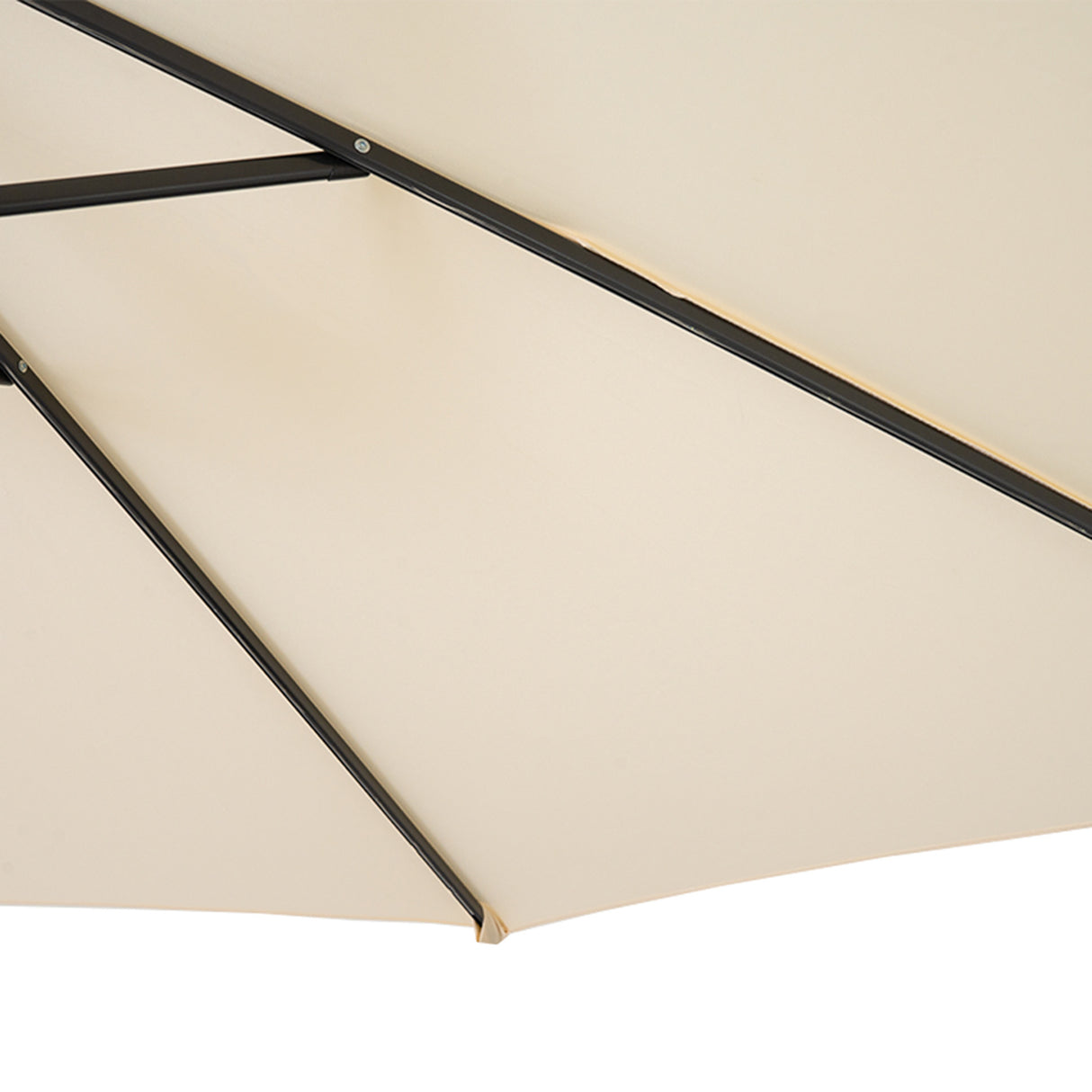 Parasol Excéntrico de 3 m con Base de Medio Abanico – Crema