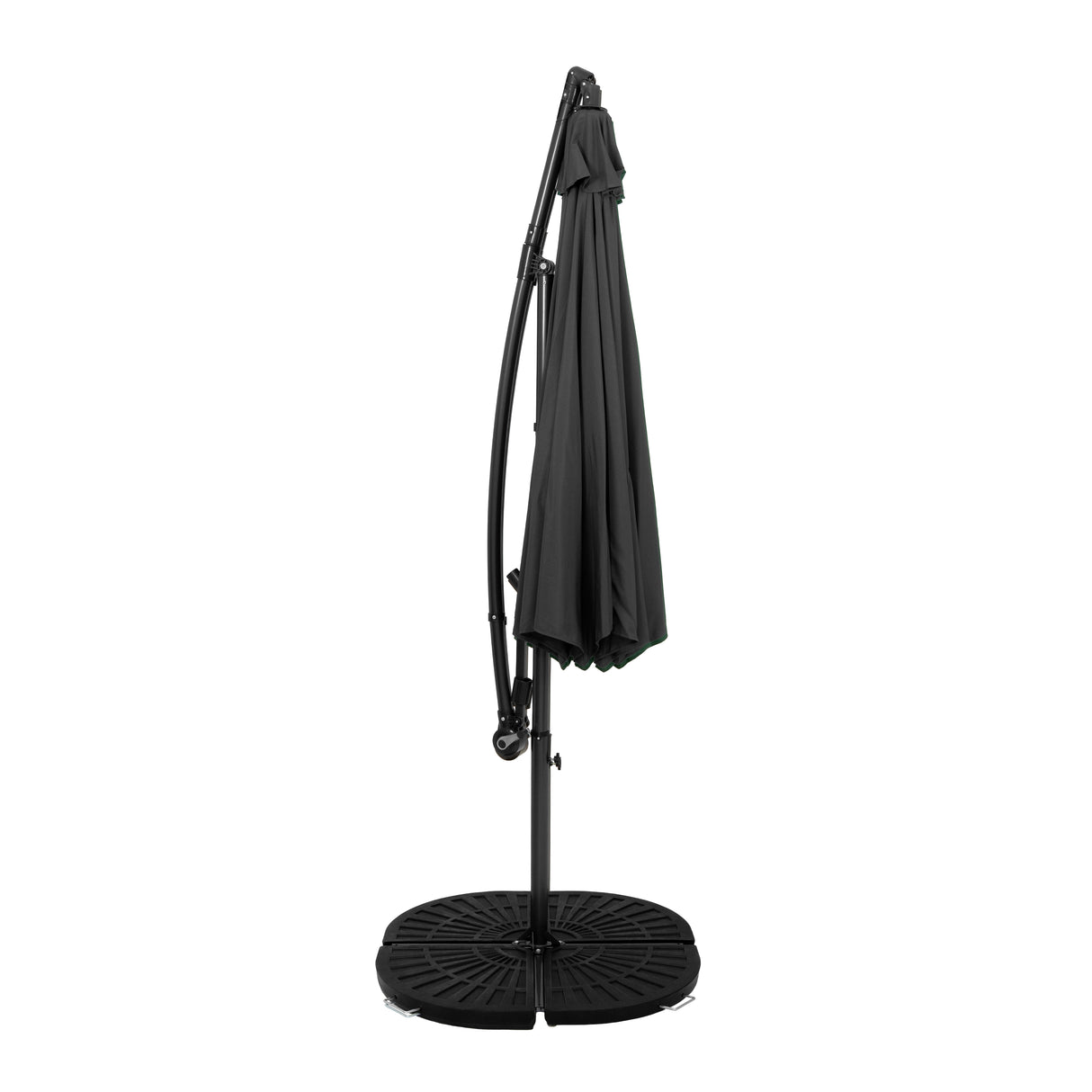 Parasol Excéntrico de 3 m con Base de Medio Abanico – Gris