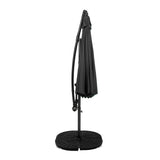 Parasol Excéntrico de 3 m con Base de Medio Abanico – Gris