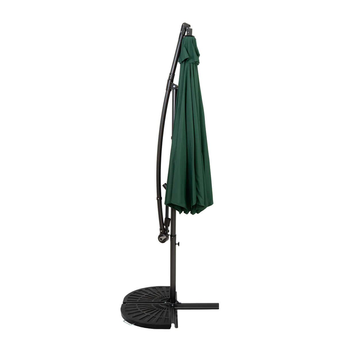 Parasol Excéntrico de 3 m con Base de Medio Abanico – Verde